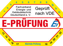 E-Prüfungs-Plakette